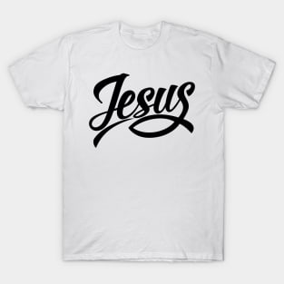 Lettering Jesus with the sign of the fish. T-Shirt